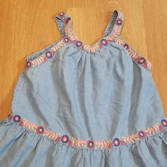 Milkshake blue dress with embroidery girls size 8 EUC - Picture 4 of 12